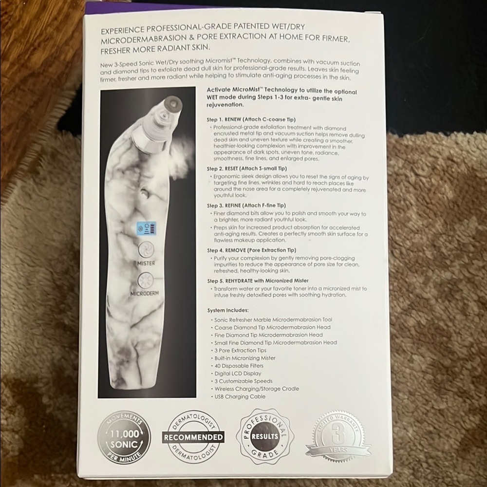 Sonic Refresher Skincare Tool - White Marble - Picture 3 of 4